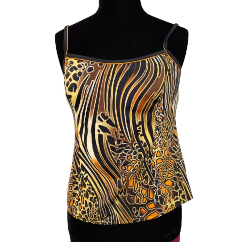 It Figures! Animal Print Swimwear Tankini Swim Top Plus Size 16 Swimwear‎ Beach